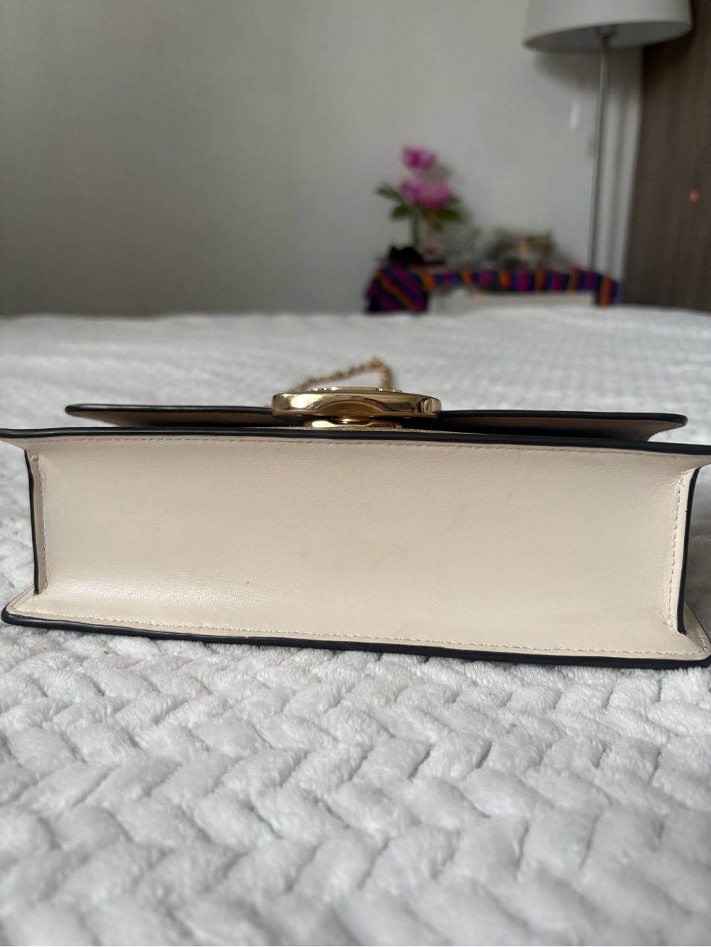 Coach Cream Signature Canvas and Leather Crossbody with Gold Chain - Picture 3 of 6